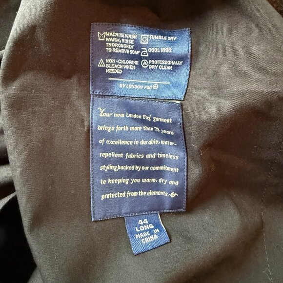 London Fog Coat 44 L Trench Coat Double Breasted Removable Lining Heavy Duty - Picture 5 of 6